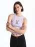 LC Waikiki Crew Neck Bugs Bunny Embroidered Women's Crop Undershirt